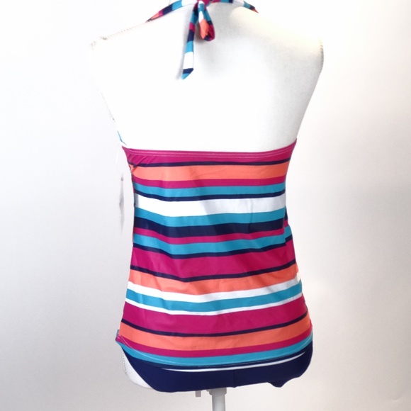 Charm Leaks High Striped Swimsuit Size M Tankini - Picture 7 of 8